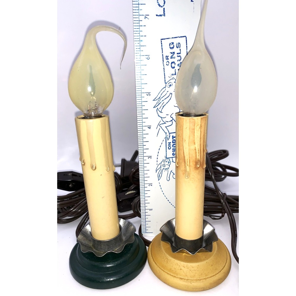 3 Primitive Country Accent Lights Tin Wood Candles Silicone Flicker Bulbs VIDEO - Picture 8 of 8